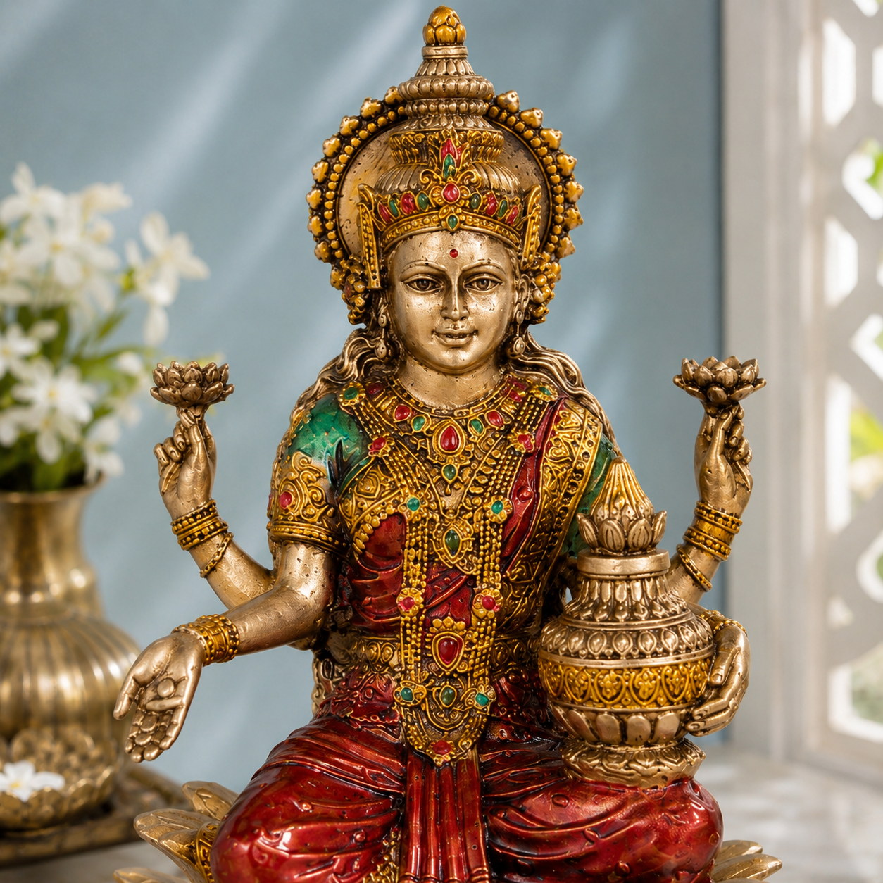 Goddess Lakshmi Antique Idol (7 Inch)