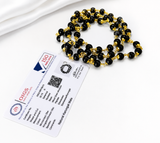 Gold Plated Eternal Karungali Mala - Natural Ebony Wood(54 beads, 8mm)