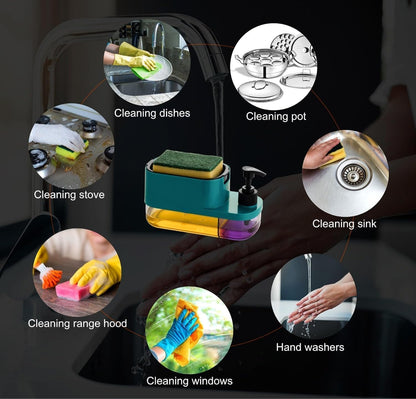 3-in-1 Kitchen Sink Organizer & Soap Dispenser