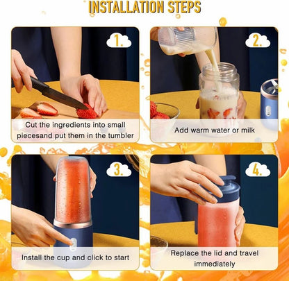 Premium Quality Portable USB Rechargeable Blender | Smoothie, Shake & Juice Maker for Home, Gym & Travel