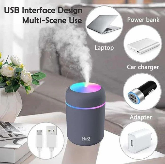 H2O Humidifier – Portable Mini Air Diffuser with LED Night Light