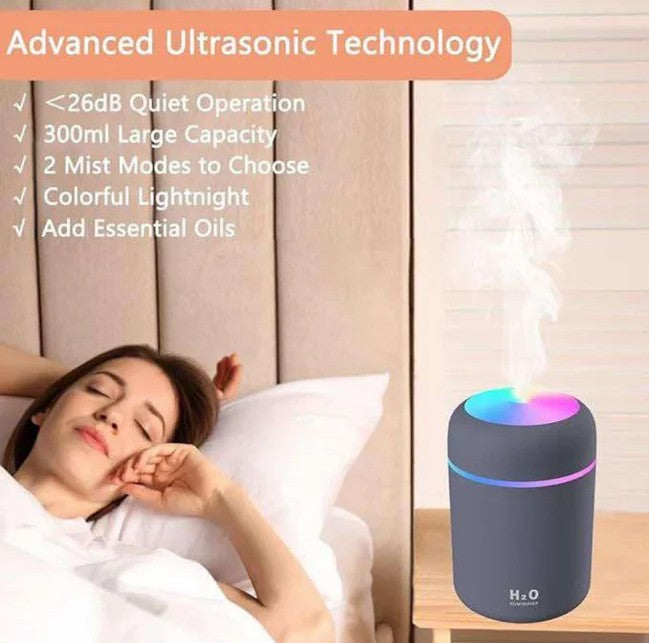 H2O Humidifier – Portable Mini Air Diffuser with LED Night Light