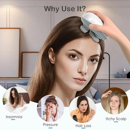 Smart Electric Scalp Massager for Hair Growth & Relaxation – Rechargeable, Portable & Pet-Friendly