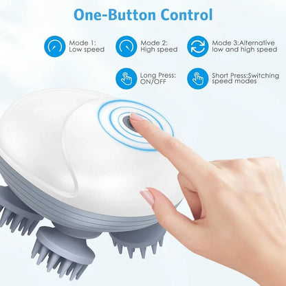 Smart Electric Scalp Massager for Hair Growth & Relaxation – Rechargeable, Portable & Pet-Friendly