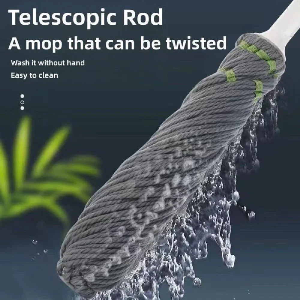 Self-Twisting Spin Mop with Microfiber Head – Hands-Free Cleaning, Adjustable Handle