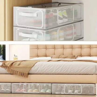 Multipurpose Foldable Storage Organizer with Transparent Top - Breathable & Space Saving