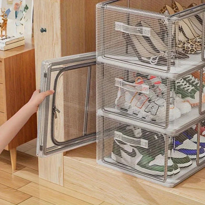 Multipurpose Foldable Storage Organizer with Transparent Top - Breathable & Space Saving