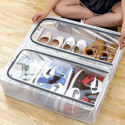 Multipurpose Foldable Storage Organizer with Transparent Top - Breathable & Space Saving