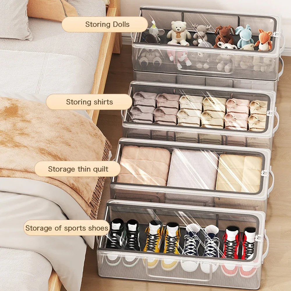 Multipurpose Foldable Storage Organizer with Transparent Top - Breathable & Space Saving