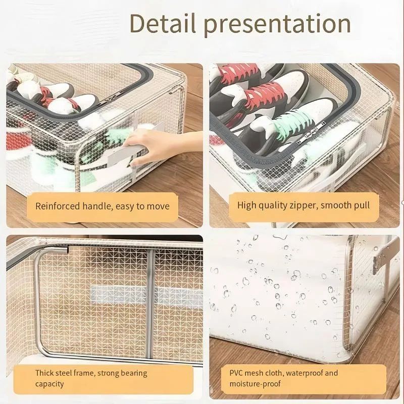 Multipurpose Foldable Storage Organizer with Transparent Top - Breathable & Space Saving
