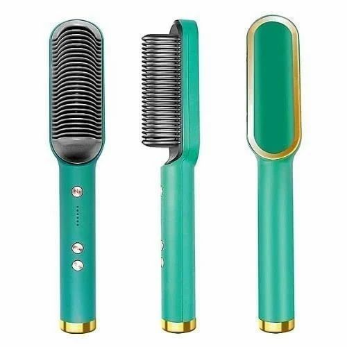 Hair Straightener Comb + 1 FREE Microfiber Hair Wrap Towel (Salon-at-Home Kit)