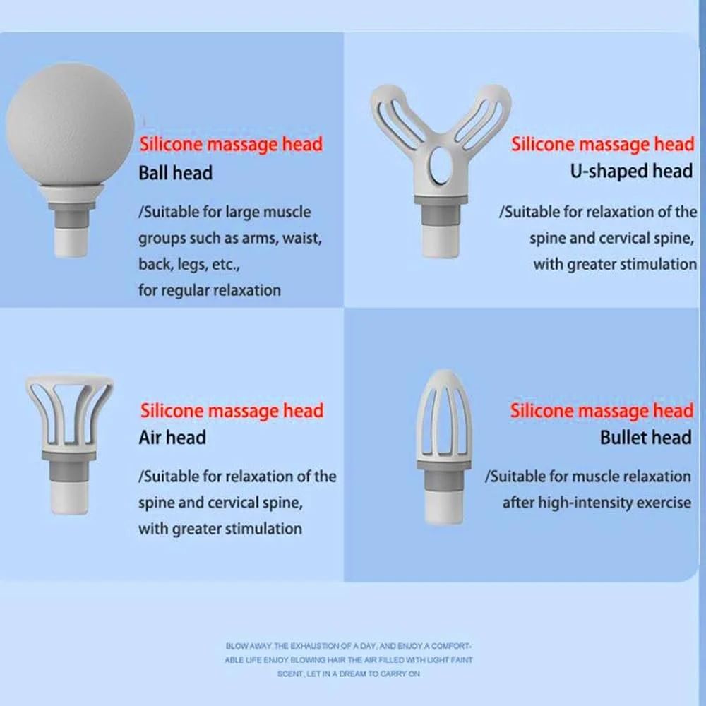Massage Gun – Deep Tissue Muscle Relaxation with 4 Interchangeable Heads