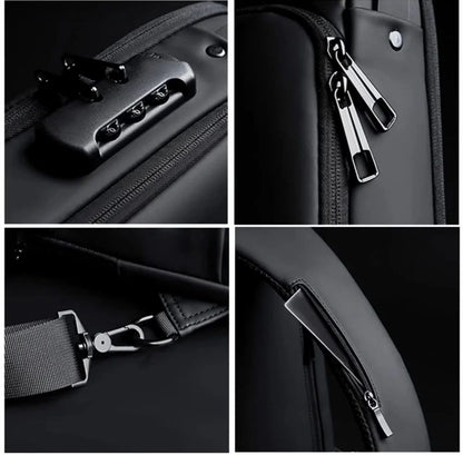 “Premium Waterproof Travel Sling Bag | Anti-Theft Crossbody Bag with USB Charging Port”