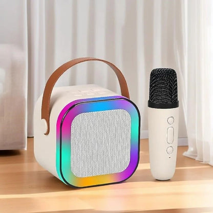Bluetooth Karaoke Speaker with Wireless Microphone – Portable Music System with RGB Lights