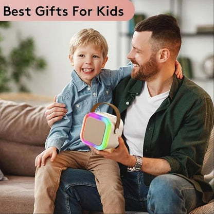 Bluetooth Karaoke Speaker with Wireless Microphone – Portable Music System with RGB Lights