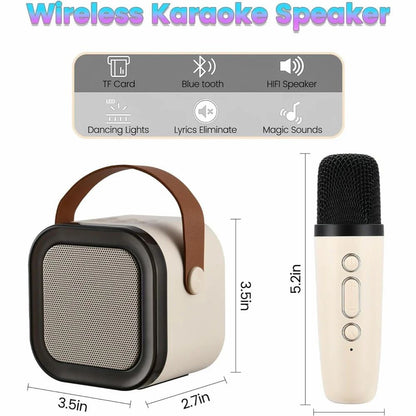 Bluetooth Karaoke Speaker with Wireless Microphone – Portable Music System with RGB Lights