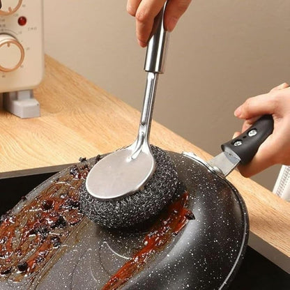 SteelPro Dish Scrubber with Handle