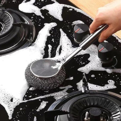 SteelPro Dish Scrubber with Handle