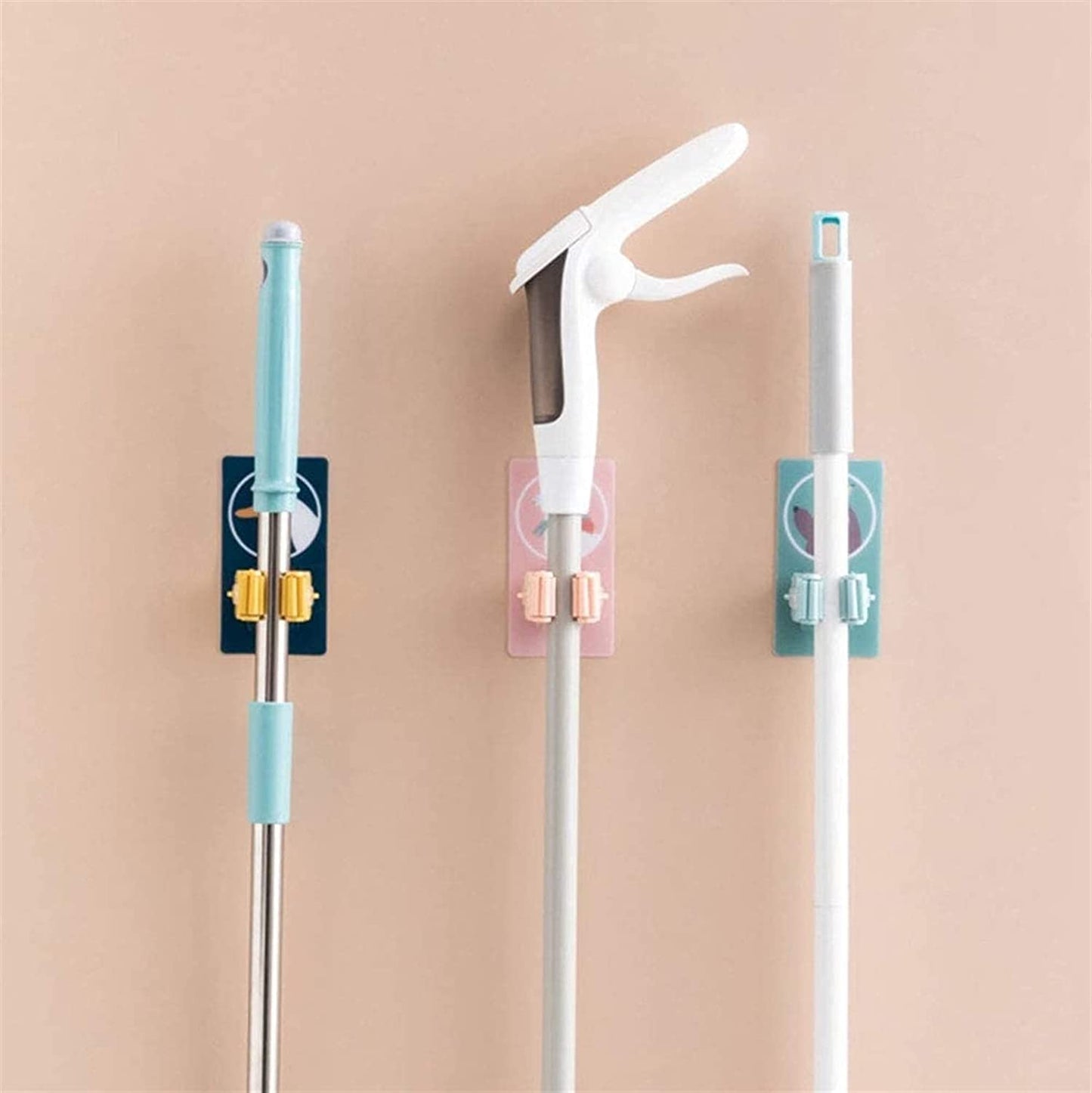 Cute Self-Adhesive Mop & Broom Holder (Pack of 2)