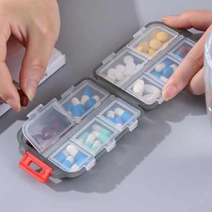 Compact Travel Pill Organizer Box