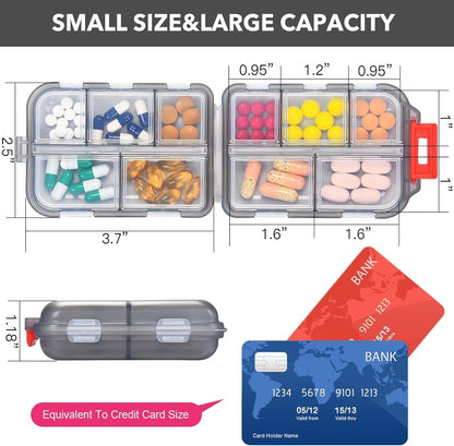 Compact Travel Pill Organizer Box