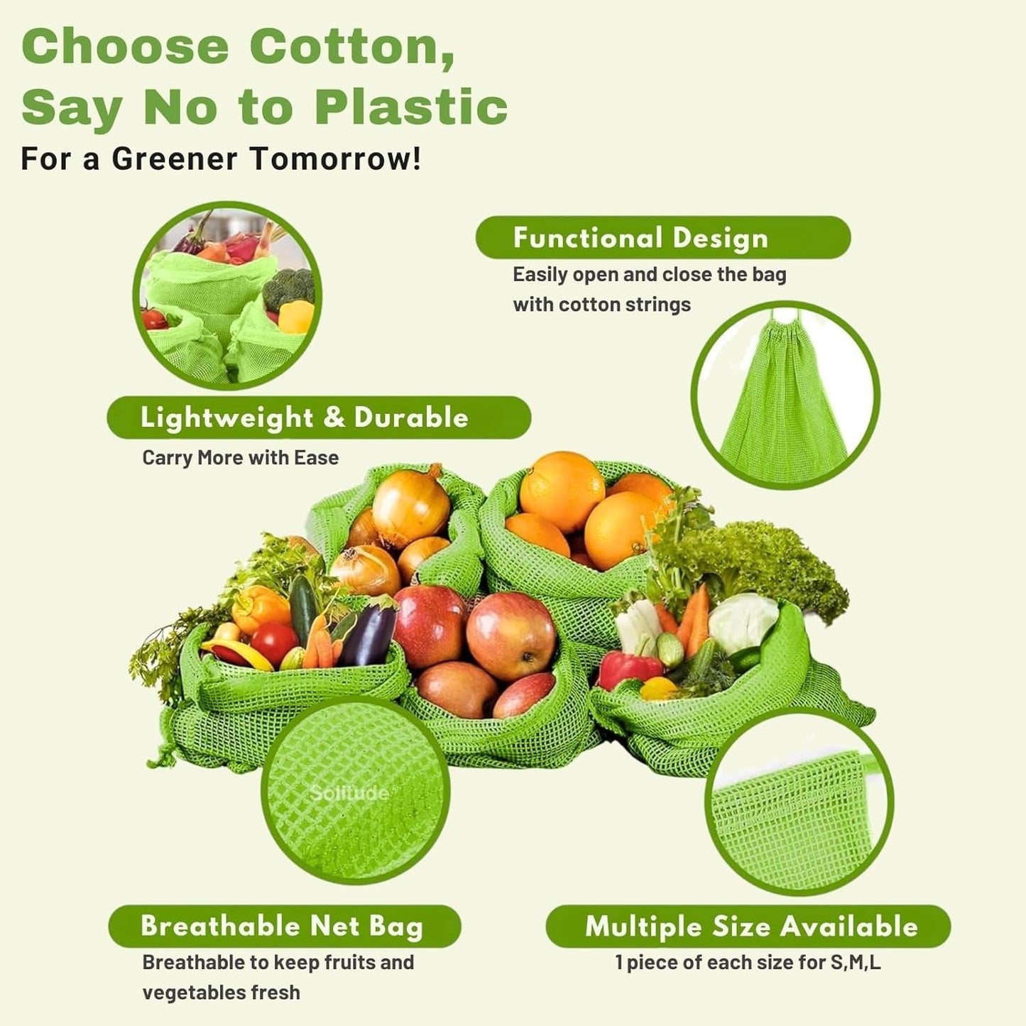 EcoFresh Cotton Vegetable Bags