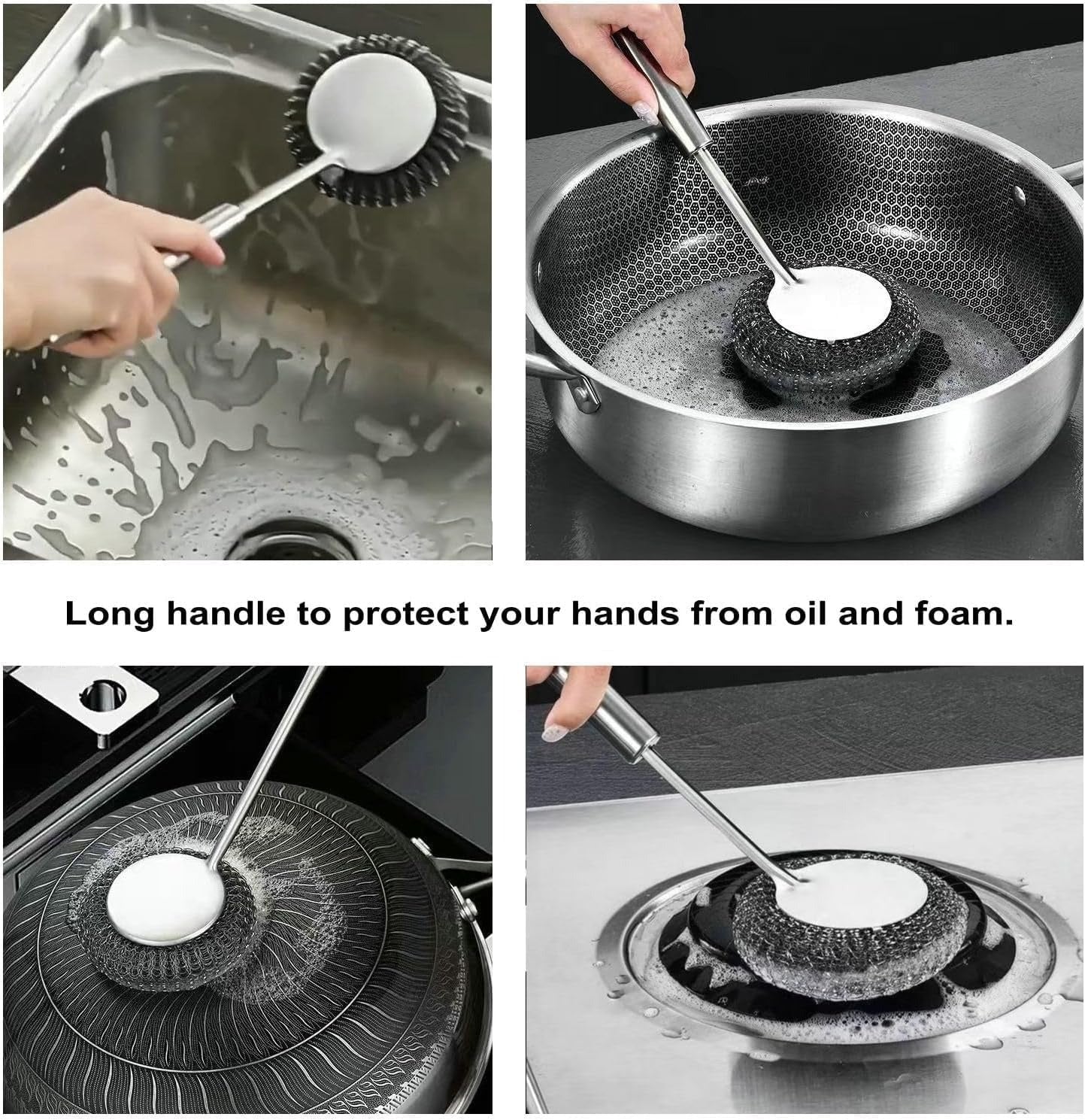 SteelPro Dish Scrubber with Handle