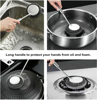 SteelPro Dish Scrubber with Handle