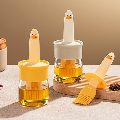 Cute Duck Design Oil Dispenser with Silicone Brush