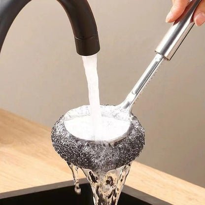 SteelPro Dish Scrubber with Handle