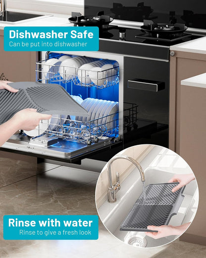 Quick-Drain Silicone Dish Drying Mat