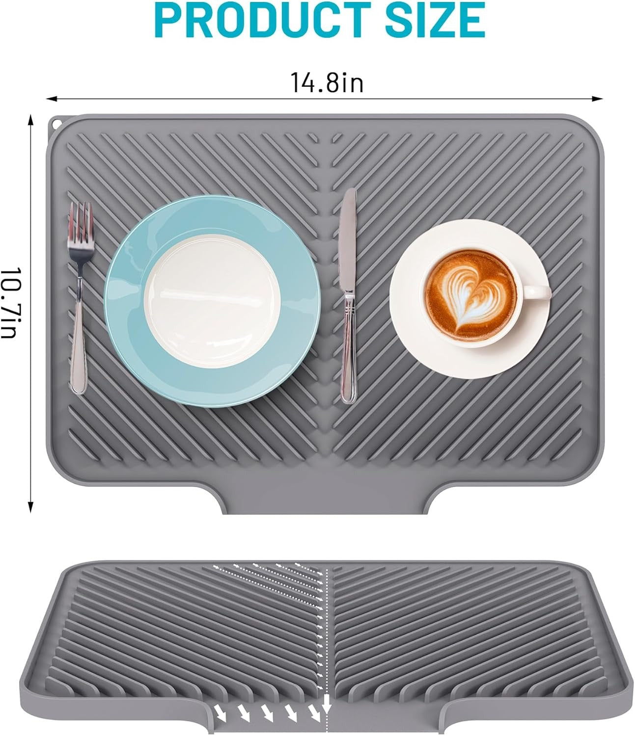 Quick-Drain Silicone Dish Drying Mat