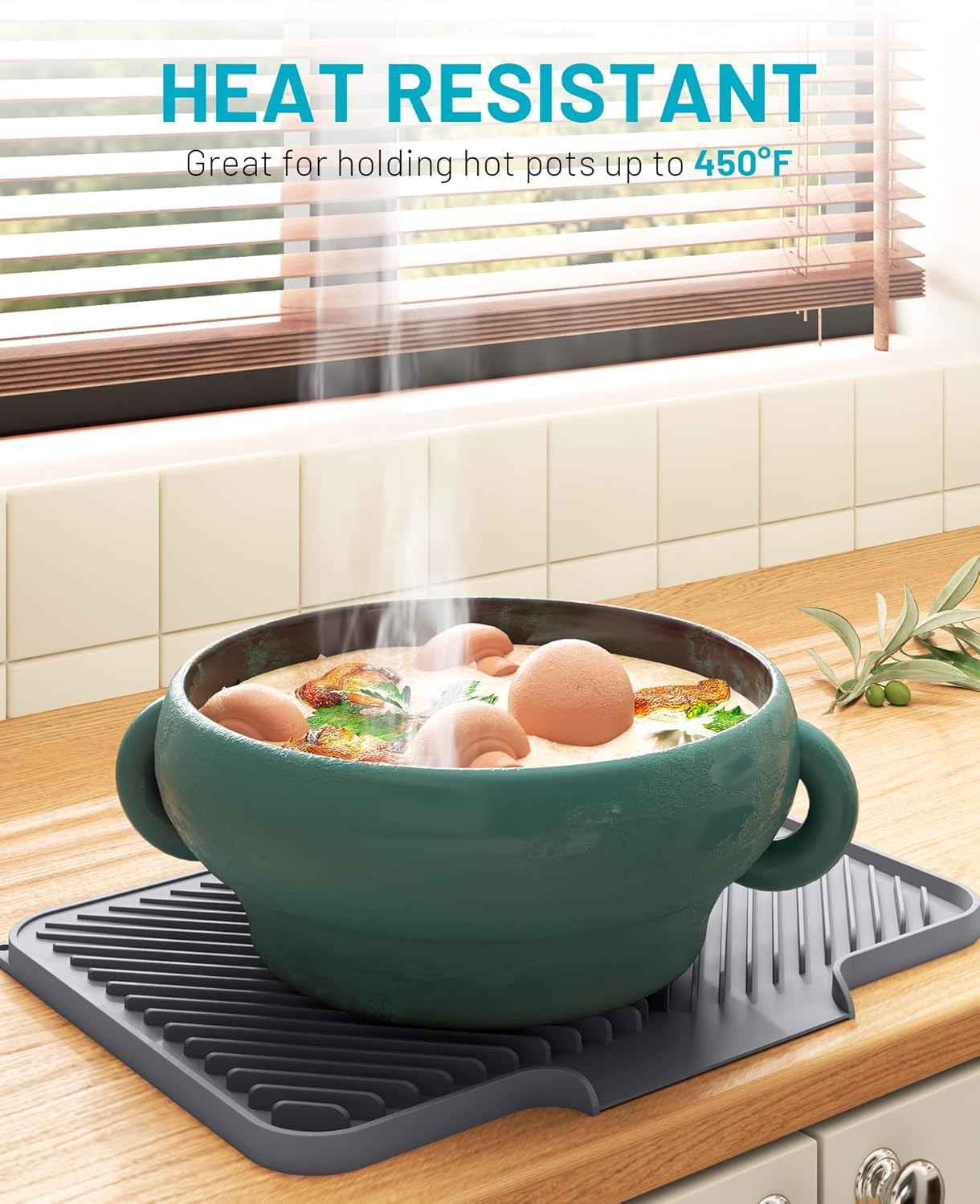 Quick-Drain Silicone Dish Drying Mat