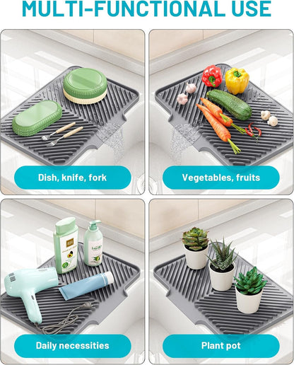 Quick-Drain Silicone Dish Drying Mat