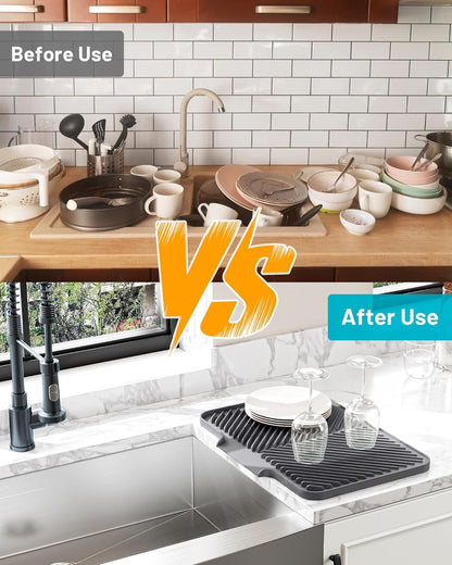 Quick-Drain Silicone Dish Drying Mat