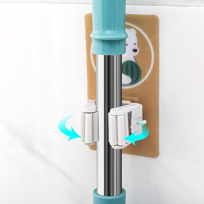 Cute Self-Adhesive Mop & Broom Holder (Pack of 2)