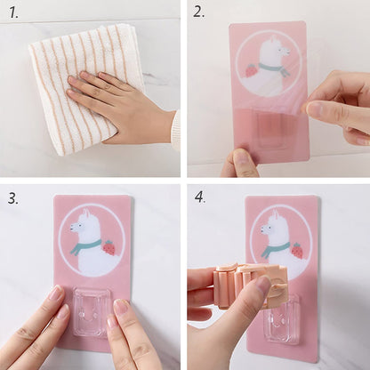 Cute Self-Adhesive Mop & Broom Holder (Pack of 2)