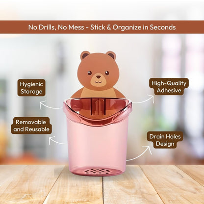 Cute Teddy Bear Kids Toothbrush Holder