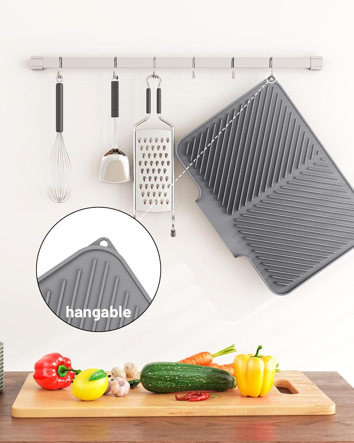 Quick-Drain Silicone Dish Drying Mat