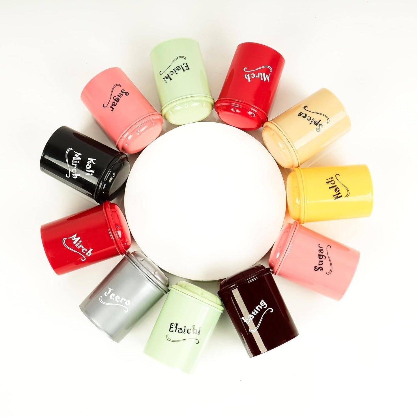 Kitchen Storage Jars for Spices, Seasonings (Set of 8 Pcs)