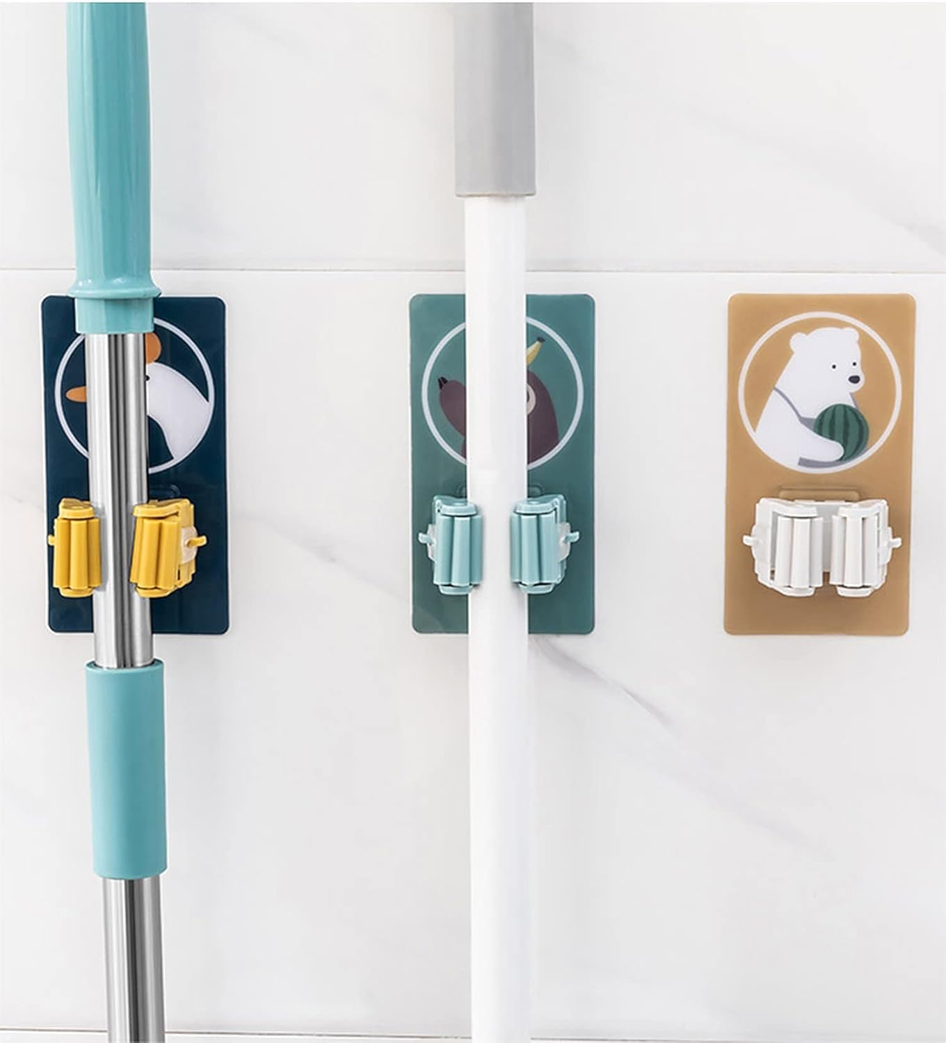 Cute Self-Adhesive Mop & Broom Holder (Pack of 2)