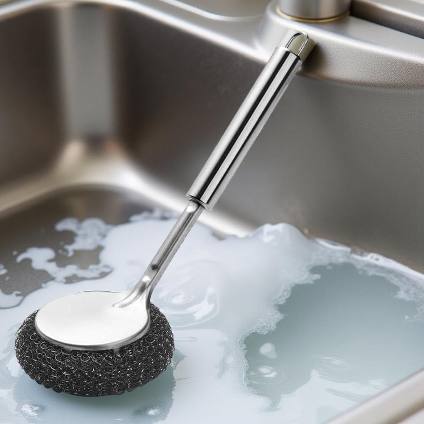 SteelPro Dish Scrubber with Handle