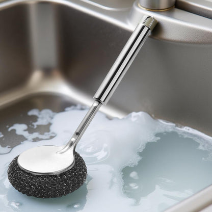 SteelPro Dish Scrubber with Handle