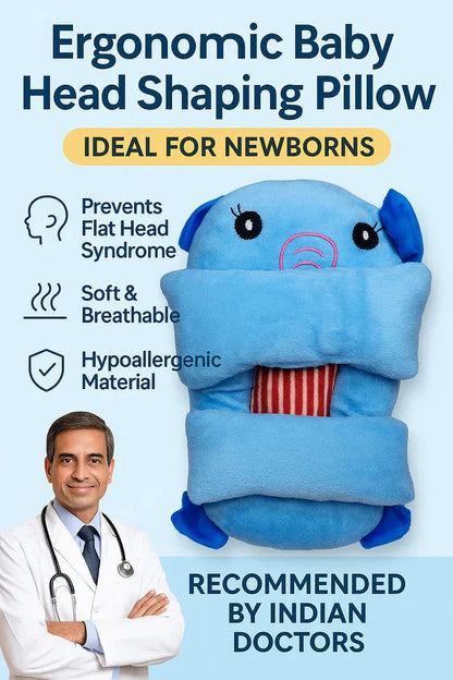 Baby Shaping Head Support Pillow – Soft, Breathable & Anti-Flat Head Pillow
