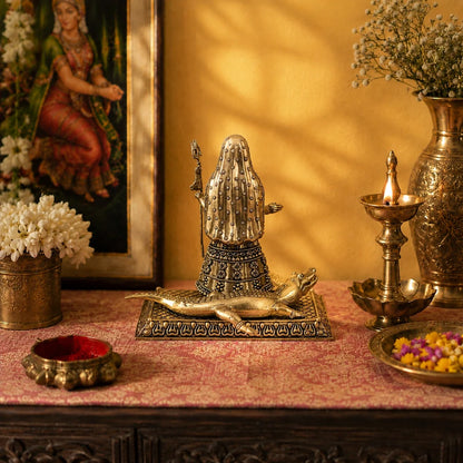 Brass Khodiyar Mata Murti with Trishul & Crocodile Vahana (4.2 Inch)