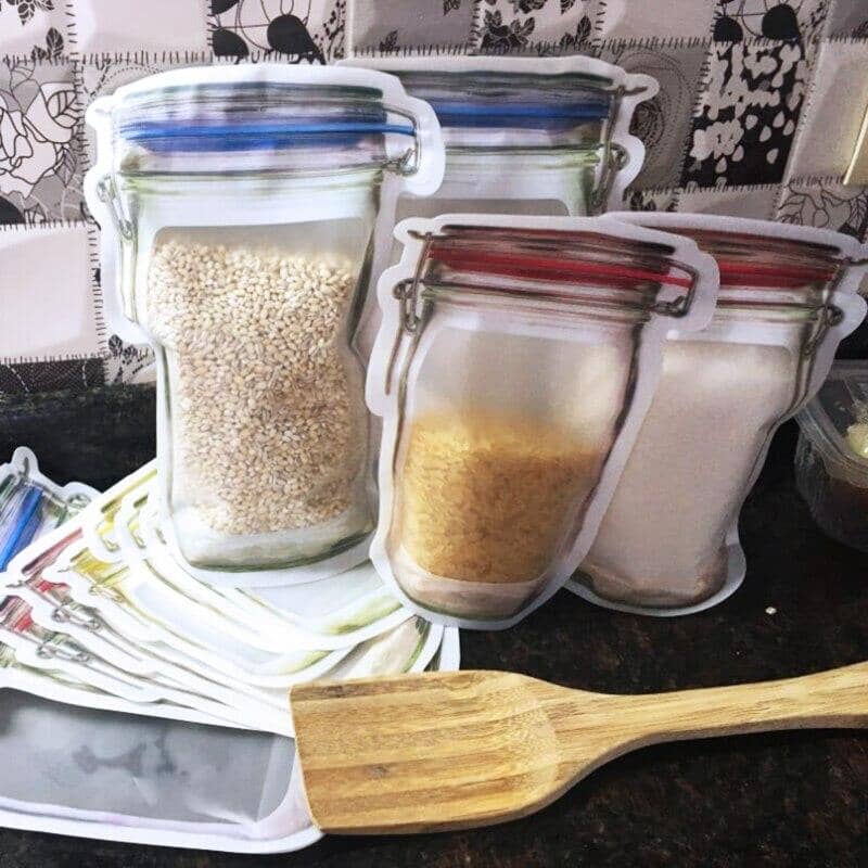 Reusable Mason Jar Ziplock Food Storage Bags