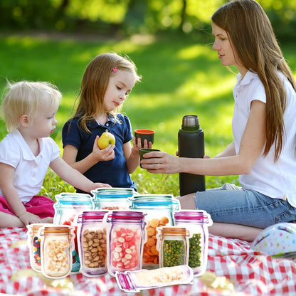 Reusable Mason Jar Ziplock Food Storage Bags