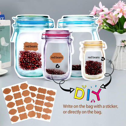 Reusable Mason Jar Ziplock Food Storage Bags