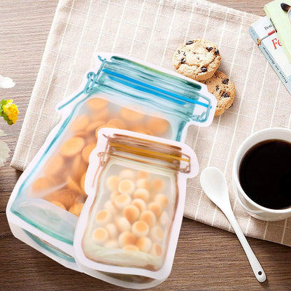 Reusable Mason Jar Ziplock Food Storage Bags