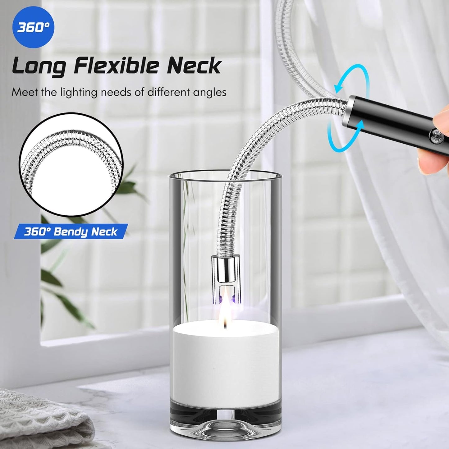 Electric Rechargeable USB Lighter with Flexible Neck
